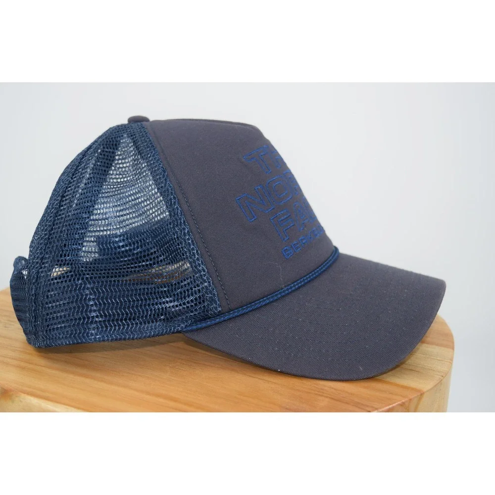 The North Face Hat Mens Trucker Berkeley CA Logo‎ Blue Adjustable Cap